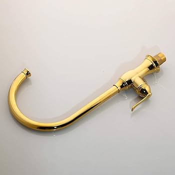 Amazon.co.jp: 高級ゴールドキッチン蛇口 ゴールド真鍮 冷水・温水混合